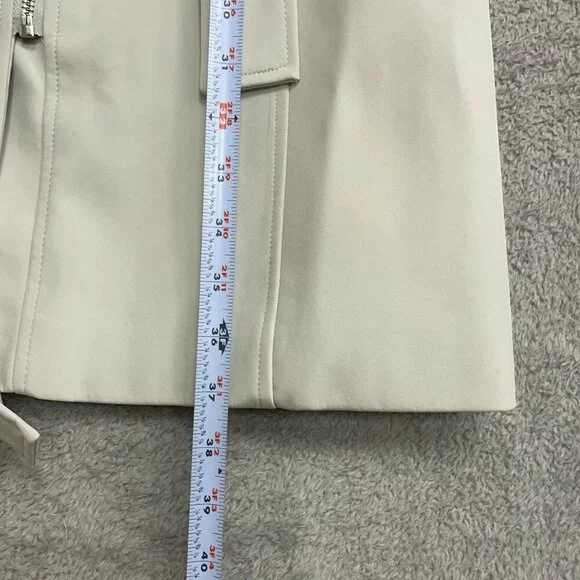 NEW Halston Women's M Gray Double-Breasted Belted Trench Coat Jck16 - Picture 6 of 12